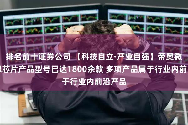 排名前十证券公司 【科技自立·产业自强】帝奥微：模拟芯片产品型号已达1800余款 多项产品属于行业内前沿产品